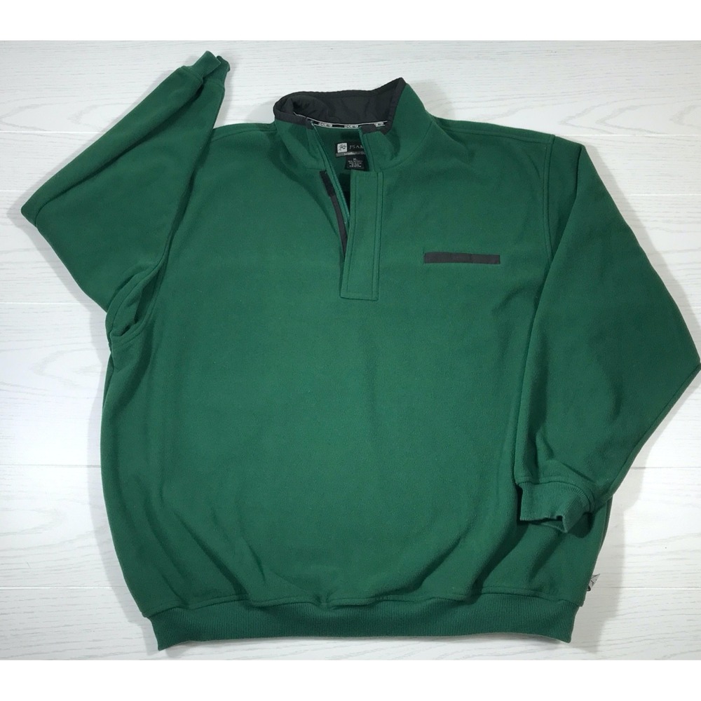 Jos A Bank Leadbetter Golf Jacket Mens XL Green 1/4 Zip Lined Preppy Mock Dad